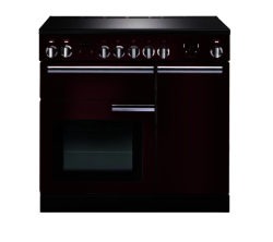 RANGEMASTER  Professional 90 Electric Induction Range Cooker - Cranberry & Chrome